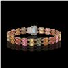 Image 3 : 19.34 ctw Sapphire & Diamond Bracelet 14K Rose Gold - REF-236H4R