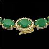 Image 1 : 92 ctw Emerald & VS/SI Diamond Micro Pave Necklace 14k Yellow Gold - REF-618W2H