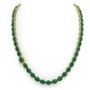 Image 3 : 92 ctw Emerald & VS/SI Diamond Micro Pave Necklace 14k Yellow Gold - REF-618W2H