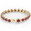 Image 3 : 37 ctw Ruby & VS/SI Diamond Eternity Micro Bracelet 14k Yellow Gold - REF-236K4Y