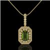 Image 2 : 6.7 ctw Tourmaline & Diamond Victorian Necklace 14K Yellow Gold - REF-254F5M