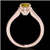 Image 2 : 1.5 ctw Certified SI/I Fancy Intense Yellow Diamond Ring 10k Rose Gold - REF-204A5N