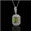 Image 1 : 6.7 ctw Tourmaline & Diamond Victorian Necklace 14K White Gold - REF-254Y5X