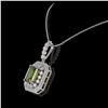 Image 3 : 6.7 ctw Tourmaline & Diamond Victorian Necklace 14K White Gold - REF-254Y5X