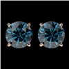 Image 1 : 2 ctw Certified Intense Blue Diamond Stud Earrings 10k Rose Gold - REF-181F6M