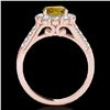 Image 2 : 2.75 ctw Certified SI/I Fancy Intense Yellow Diamond Ring 10k Rose Gold - REF-353R2K