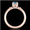 Image 3 : 1 ctw Intense Blue Diamond Engagment Art Deco Ring 18k Rose Gold - REF-107N3F