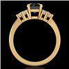 Image 3 : 1.5 ctw Fancy Black Diamond Engagment Ring 18k Yellow Gold - REF-120G2W