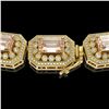 Image 3 : 52.65 ctw Morganite & Diamond Victorian Bracelet 14K Yellow Gold - REF-1818N4F