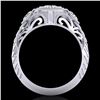 Image 1 : 1.06 ctw VS/SI Diamond Solitaire Art Deco 3 Stone Ring 18k White Gold - REF-180R2K