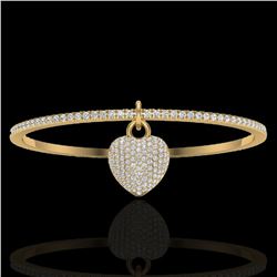 3.50 ctw Eternity Micro Pave Diamond Eternity Bangle 14k Yellow Gold - REF-259X6A