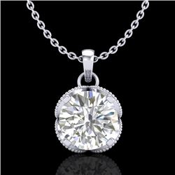 1.13 ctw VS/SI Diamond Solitaire Art Deco Stud Necklace 18k White Gold - REF-217F3M