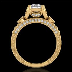 1.75 ctw Princess VS/SI Diamond Art Deco Ring 18k Yellow Gold - REF-445K5Y