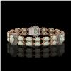 Image 1 : 14.39 ctw Opal & Diamond Bracelet 14K Rose Gold - REF-254W4H