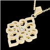 Image 2 : 1.40 ctw Micro Pave VS/SI Diamond Designer Necklace 14k Yellow Gold - REF-130G9W