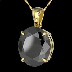 9 ctw Black Diamond Certified Designer Necklace 18k Yellow Gold - REF-272X8A