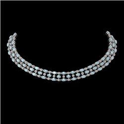 61.73 ctw Sky Topaz & Diamond Necklace 10K White Gold - REF-527N3F