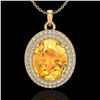 Image 1 : 4 ctw Citrine & Micro Pave VS/SI Diamond Necklace 18k Yellow Gold - REF-92R4K
