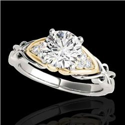 1.35 ctw Certified Diamond Solitaire Ring 10k 2Tone Gold - REF-238H6R