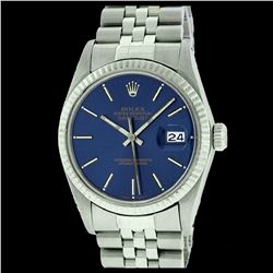Rolex Men's Stainless Steel, QuickSet, Index Bar Dial, with Fluted Bezel