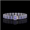 Image 1 : 16.08 ctw Tanzanite & Diamond Bracelet 14K White Gold - REF-236G4W