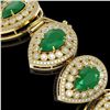 Image 3 : 56.04 ctw Emerald & Diamond Victorian Bracelet 14K Yellow Gold - REF-1745N5F