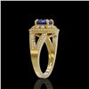 Image 3 : 2.69 ctw Certified Sapphire & Diamond Victorian Ring 14K Yellow Gold - REF-99N3F