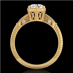 1.17 ctw VS/SI Diamond Solitaire Art Deco Ring 18k Yellow Gold - REF-381N8F