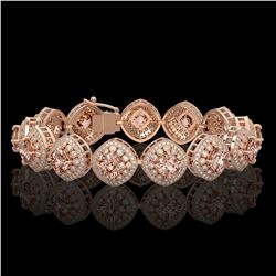 31.35 ctw Morganite & Diamond Victorian Bracelet 14K Rose Gold - REF-1063X3A