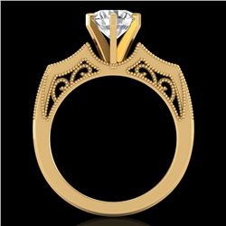 1.51 ctw VS/SI Diamond Solitaire Art Deco Ring 18k Yellow Gold - REF-442K5Y