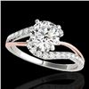 Image 1 : 1.35 ctw Certified Diamond Bypass Solitaire Ring 10k 2Tone Gold - REF-190R9K