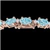 Image 1 : 19.7 ctw Sky Blue Topaz & VS/SI Diamond Eternity Bracelet 10k Rose Gold - REF-98Y2X