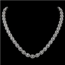 17.28 ctw Pear Cut Diamond Micro Pave Necklace 18K White Gold - REF-1497F3M