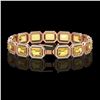 Image 2 : 34.91 ctw Fancy Citrine & Diamond Micro Pave Halo Bracelet 10k Rose Gold - REF-336Y4X