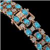 Image 3 : 16.06 ctw Swiss Topaz & Diamond Row Bracelet 10K Rose Gold - REF-209W3H