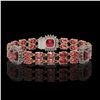 Image 1 : 18.93 ctw Tourmaline & Diamond Bracelet 14K Rose Gold - REF-314H8R