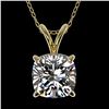 Image 1 : 1.25 ctw Certified VS/SI Quality Cushion Diamond Necklace 10k Yellow Gold - REF-325M2G