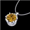 Image 2 : 1.36 ctw Intense Fancy Yellow Diamond Art Deco Necklace 18k White Gold - REF-272N8F