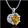Image 3 : 1.36 ctw Intense Fancy Yellow Diamond Art Deco Necklace 18k White Gold - REF-272N8F