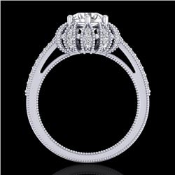 1.65 ctw VS/SI Diamond Art Deco Micro Pave Ring 18k White Gold - REF-427N3F