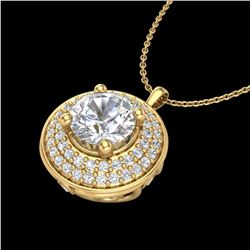 1.25 ctw VS/SI Diamond Solitaire Art Deco Necklace 18k Yellow Gold - REF-272X8A