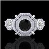 Image 2 : 1.01 ctw Fancy Black Diamond Art Deco 3 Stone Ring 18k White Gold - REF-96W4H