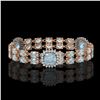 Image 2 : 17.19 ctw Aquamarine & Diamond Bracelet 14K Rose Gold - REF-289W3H