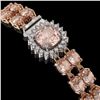 Image 3 : 18.59 ctw Morganite & Diamond Bracelet 14K Rose Gold - REF-331Y8X