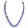 Image 3 : 170 ctw Tanzanite & Diamond Micro Eternity Necklace 14k Yellow Gold - REF-3163A6N