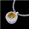 Image 2 : 1 ctw Intense Fancy Yellow Diamond Art Deco Necklace 18k White Gold - REF-167A6N
