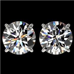 4.04 ctw Certified Diamond Stud Earrings 10k White Gold - REF-862Y5X