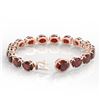Image 3 : 65 ctw Garnet & Micro Pave VS/SI Diamond Bracelet 14k Rose Gold - REF-209R3K