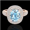 Image 1 : 3.50 ctw TOPAZ & Micro Pave VS/SI Diamond Certified Ring 10k Rose Gold - REF-94G9W