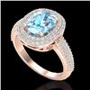 Image 2 : 3.50 ctw TOPAZ & Micro Pave VS/SI Diamond Certified Ring 10k Rose Gold - REF-94G9W